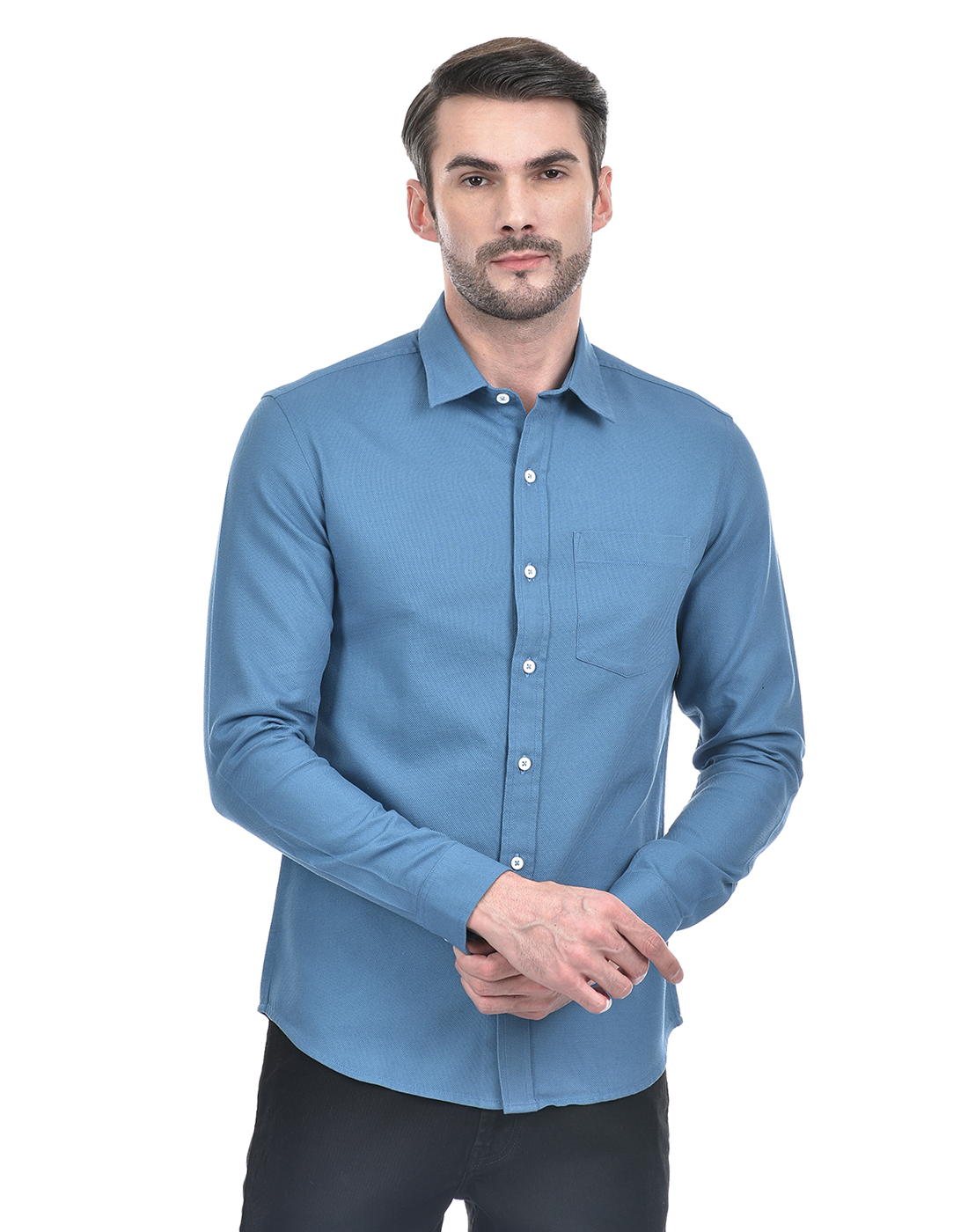 Numero Uno Men Solid Blue Shirt